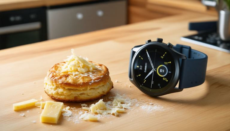 La mesure des antioxydants de la Samsung Galaxy Watch8 mise à l&rsquo;épreuve par un biscuit au fromage